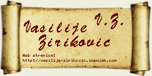 Vasilije Ziriković vizit kartica